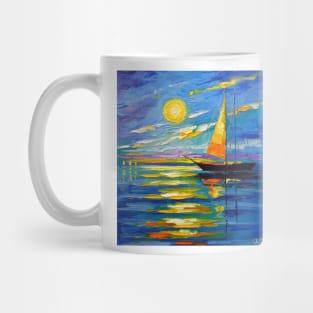 Sailboat at sunset Mug